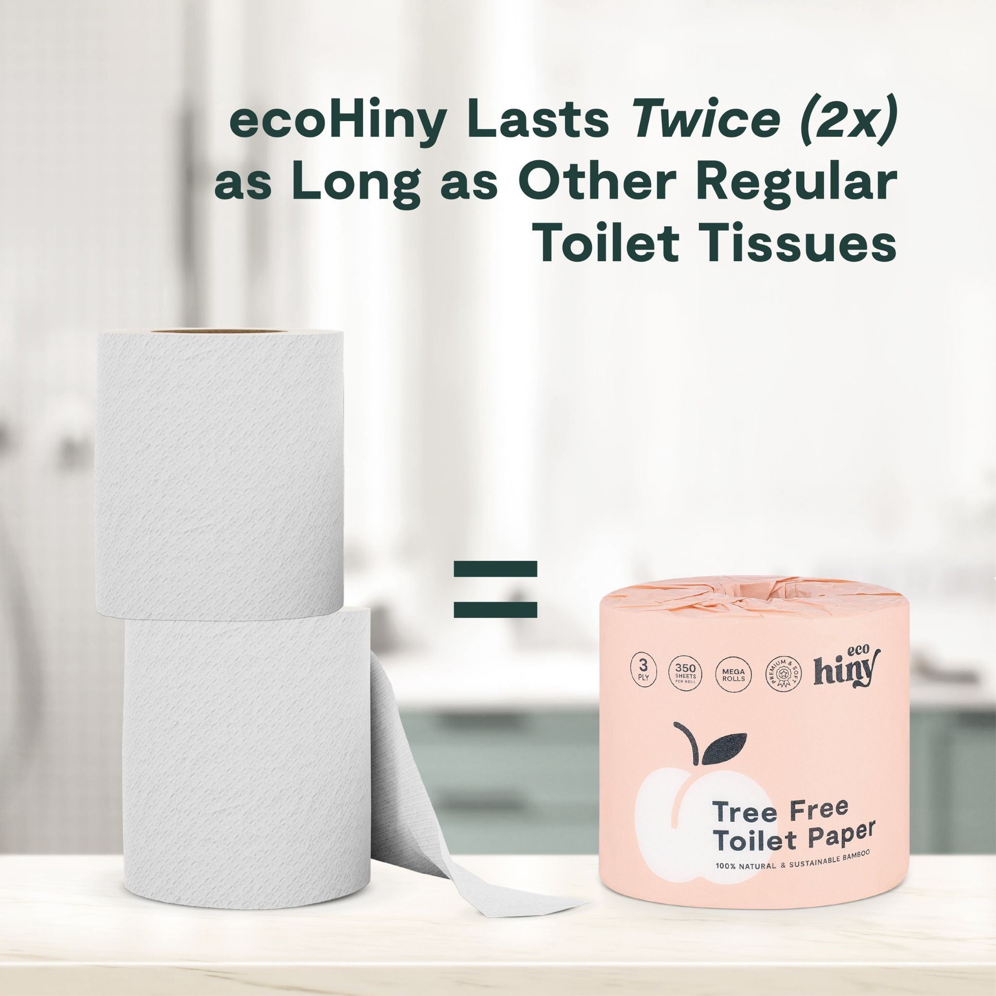 ecoHiny Premium Bamboo Toilet Paper Bulk Packs  Mega Rolls, 3 PLY & 3 –  The Earthly Collective